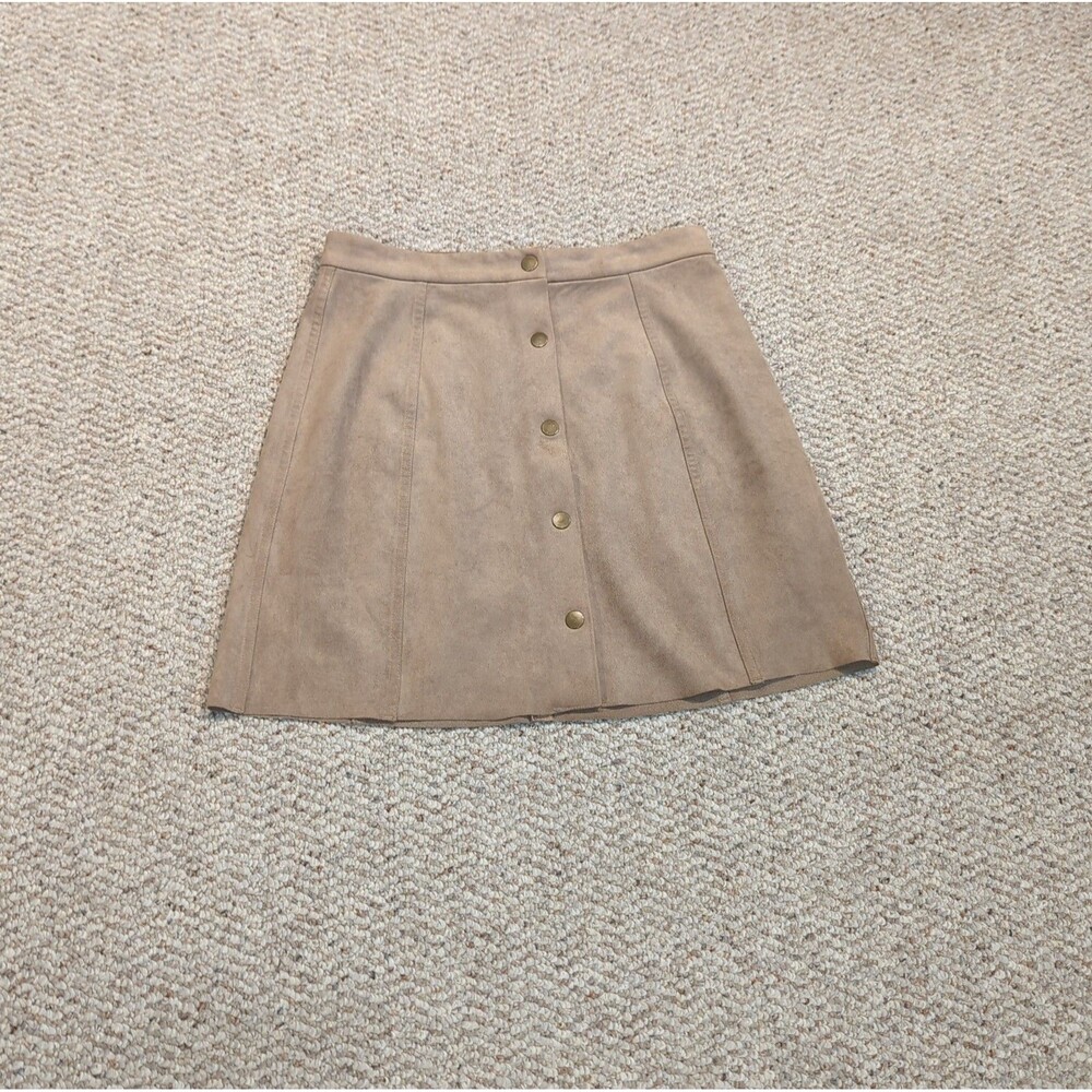 Aritzia Wilfred Free Centimela Button Front Faux Suede Skirt Womens 8 Brown